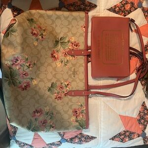 Reversible Coach Mollie Tote Roses